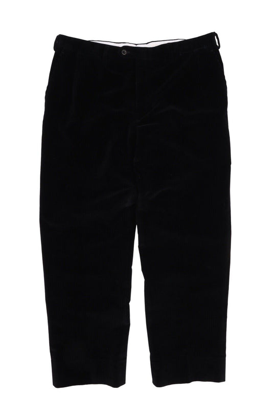 Men's BRIONI CORTINA Black Cotton Straight Corduroy Pants Size 54 / 36