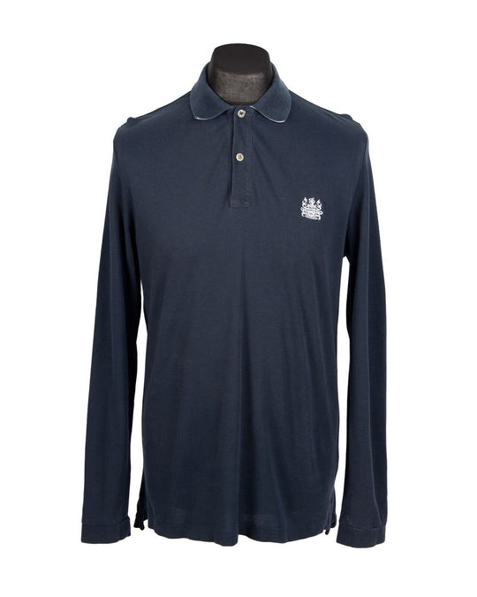 Aquascutum Golf Polo Shirt Navy Cotton Men's Size M