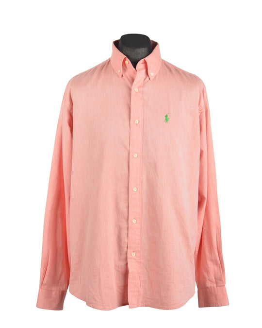 Men's POLO RALPH LAUREN Pink Oxford Cotton Shirt Size L