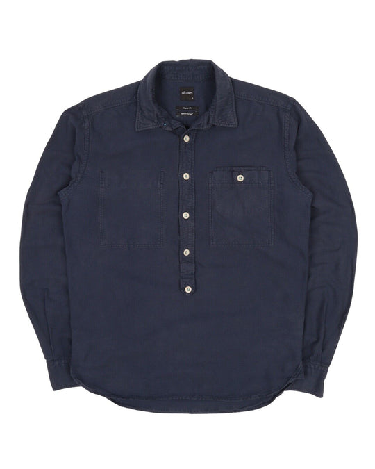Men's ALBAM Navy Blue Military Overhead Cotton Pocket Shirt Size 0 / S