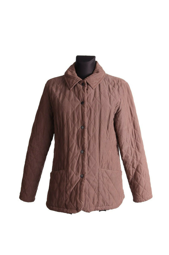 Women's BARBOUR L2062 SHAPED M'FIBRE QUILT SHORT Brown Jacket Size uk 14 us 10