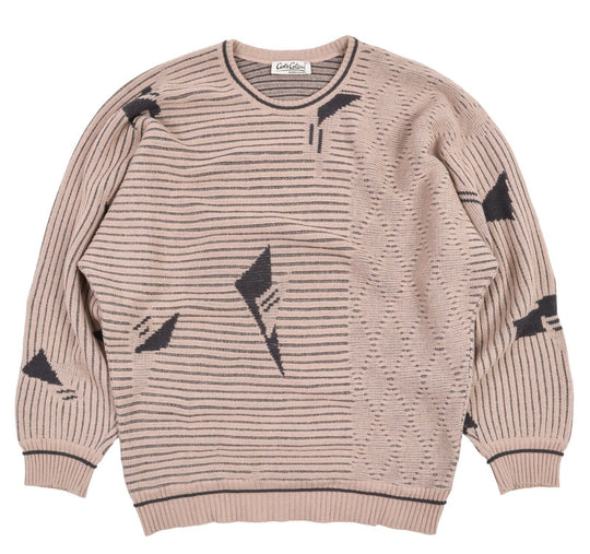 Men's CARLO COLUCCI Beige Wool Blend Knitwear Crew Neck Jumper Size 48
