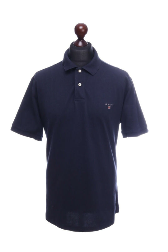 Men's GANT Navy Blue Cotton Short Sleeve Polo Shirt Size XL