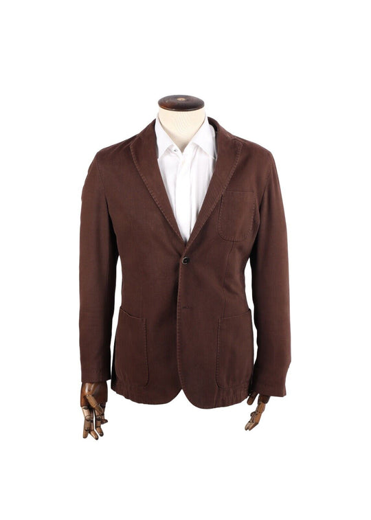 BOGGI Sport Coat Brown Twill Cotton Unlined Blazer Men's Size 50 IT