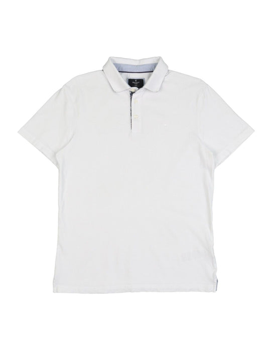 HACKETT London Polo Shirt White Pique Cotton Men's Size M