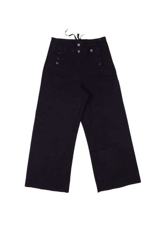 Men's Vintage US Navy Military Made in USA Blue Wool Sailor Pants Size 30 R