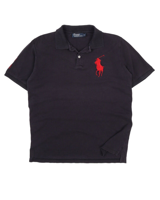 Men's Polo RALPH LAUREN Gray Pique Cotton Big Pony Polo Shirt Size M