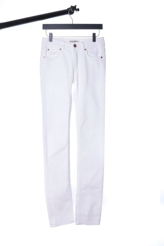 Women's ACNE Jeans Cotton Denim Slim HEX WHITE Jeans Size W 26 L 34