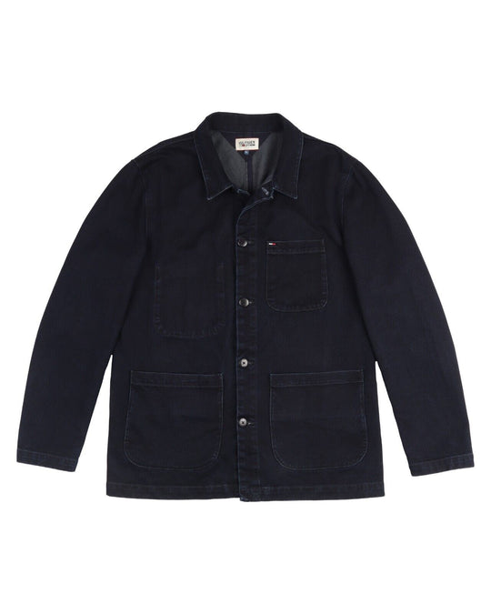 TOMMY HILFIGER Denim Jacket Navy Cotton Men's Chore Coat Size XL