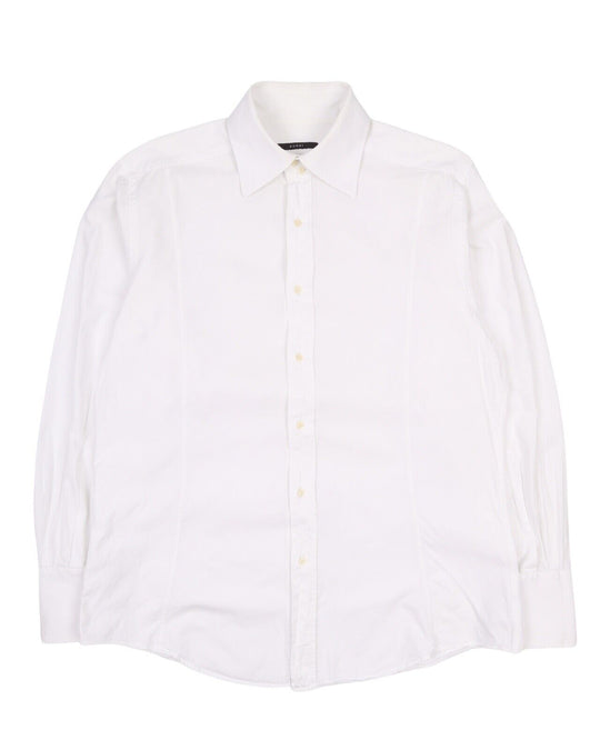 Men's GUCCI By TOM FORD Era White Cotton Dress Tuxedo Shirt Size 17 / 43