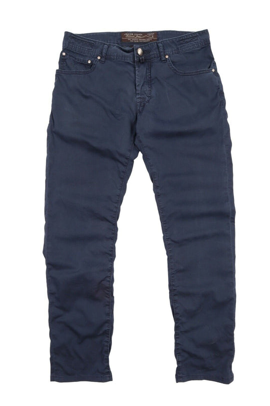Men's JACOB COHEN Navy Blue Cotton Denim Jeans Pants Size 32
