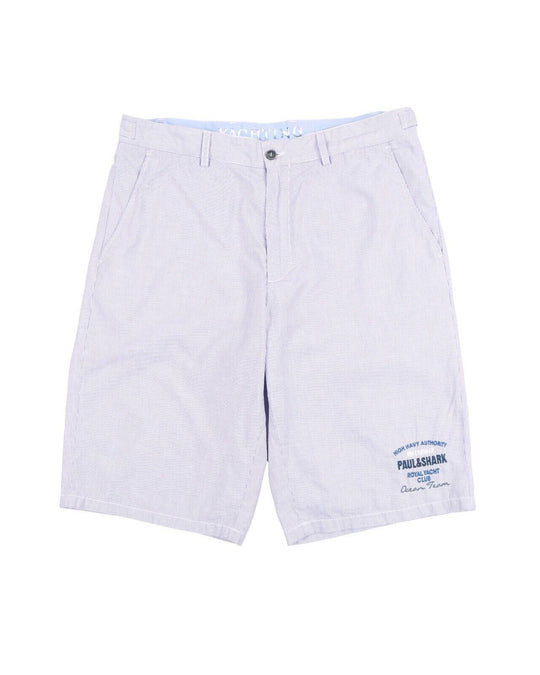 PAUL & SHARK Yachting Shorts Blue White Striped Cotton Men's Size 34 USA / 50