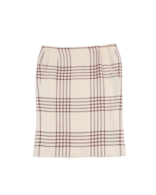 Vintage SALVATORE FERRAGAMO Beige Check Skirt Womens Size  ~ 42