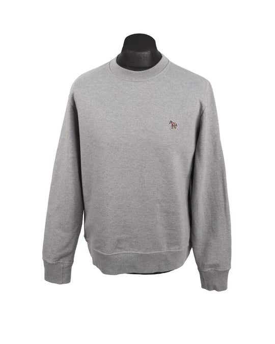 PAUL SMITH Sweatshirt Zebra Logo Gray Melange Cotton Men's Size XL