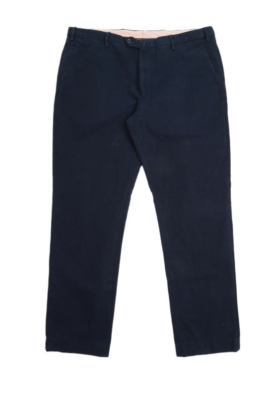 Men's LORO PIANA Blue Cotton Trousers Chino Pants Size 56 / 38