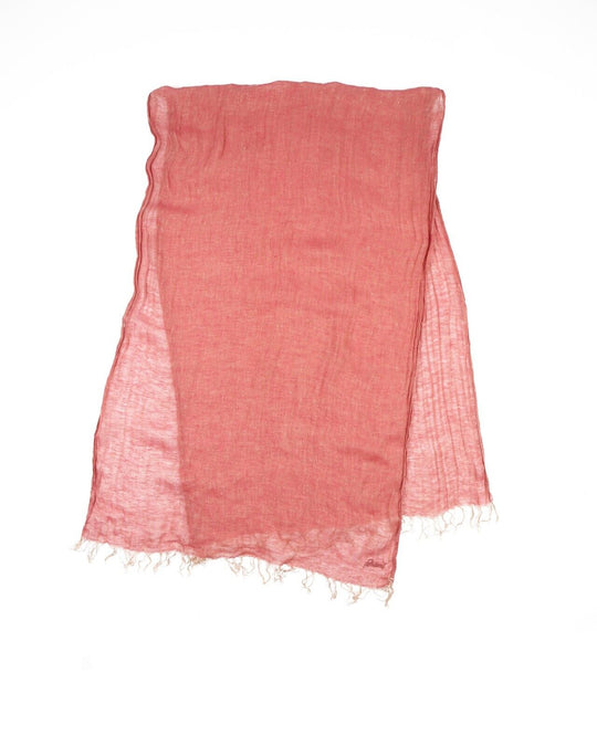 BRIONI Scarf Red Silk Linen Summer Logo Men's