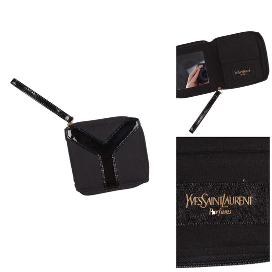 YVES SAINT LAURENT Beauty Purse Black Cotton Wallet