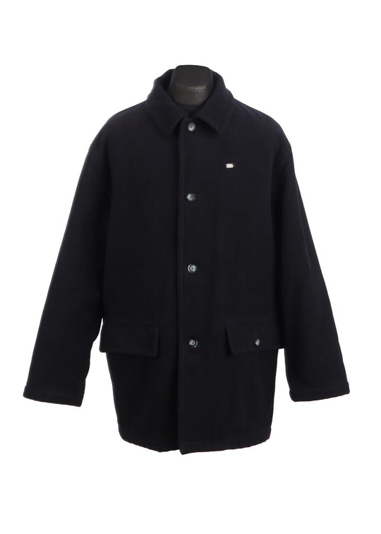 Vintage LACOSTE Jacket Navy Blue Wool Men's Coat Size 52 / 4