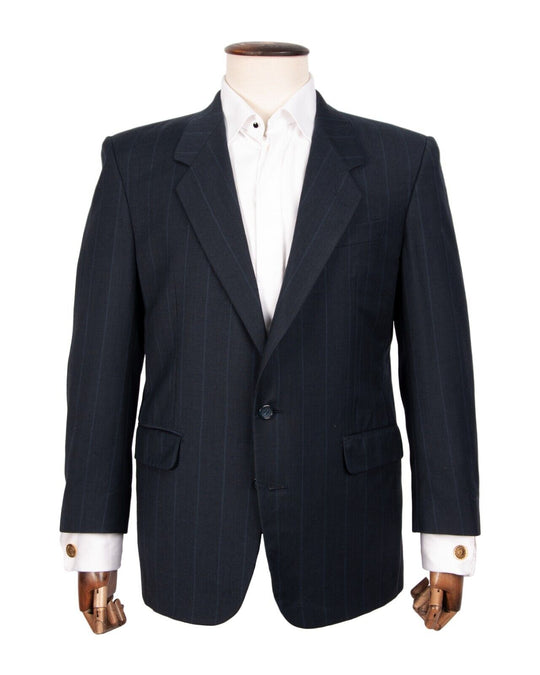 Vintage YVES SAINT LAURENT Homme Navy Striped Blazer Wool Mens Size ~ 50 IT