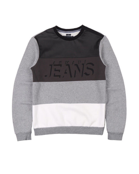 ARMANI JEANS Sweatshirt Grey Cotton Blend Mens Jumper Size M
