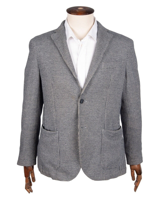 BOGGI Milano Blazer White Black Houndstooth Cotton Men's Sport Coat Size 50R