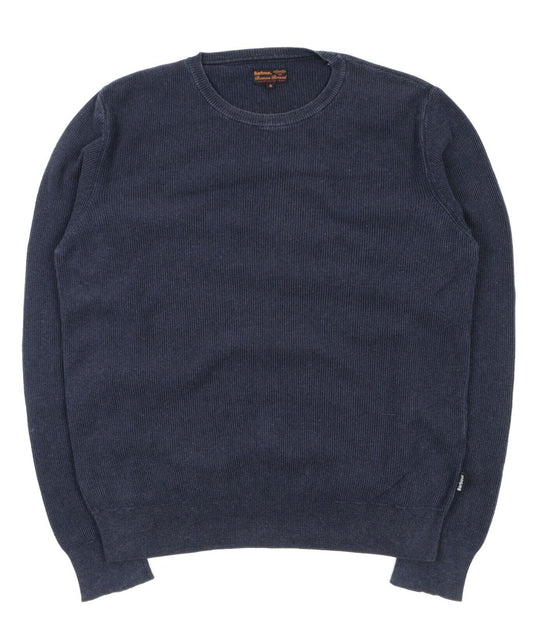 Men's BARBOUR Beacon Brand Navy Round Neck Knitted Jumper Size s