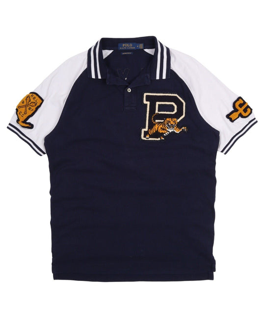 Men's POLO RALPH LAUREN Navy Blue Pique Cotton Tiger Polo Shirt Size M