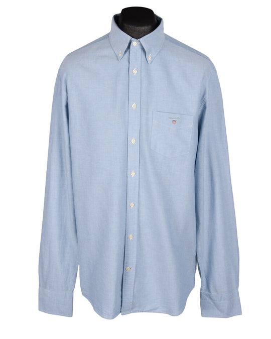 GANT Solid Oxford Shirt Blue Cotton Men's Button Down Size XL