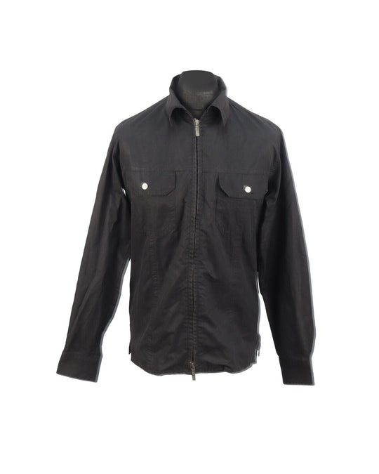 Vintage VERSACE Jacket Full Zip Black Men's Overshirt Size S