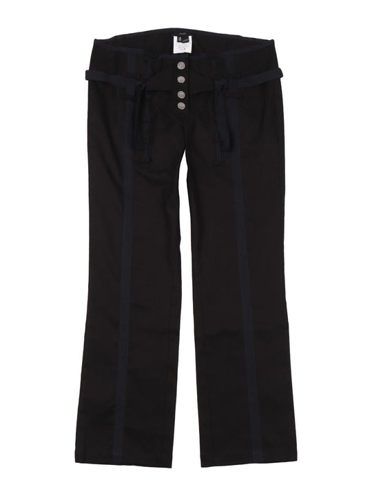 EXTE Pants Navy Blue Cotton Flared Womens Trousers Size 28 / 42