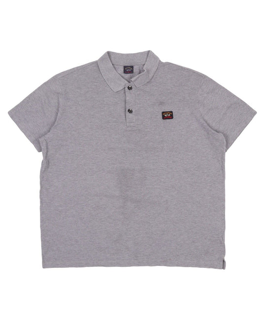 Men's PAUL & SHARK Gray Pique Cotton Polo Shirt Size XL