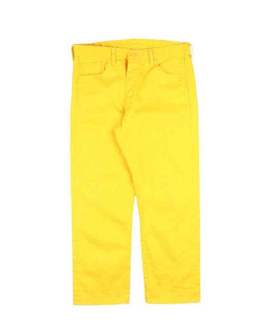 LEVIS 501 Pants Yellow Cotton Men's Straight Leg Red Tab Trousers Size 38x30