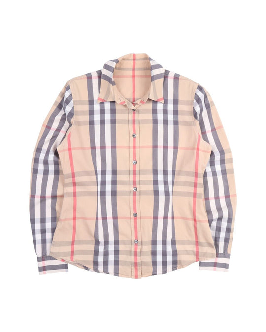 BURBERRY Shirt Beige Nova Check Cotton Women's Size M