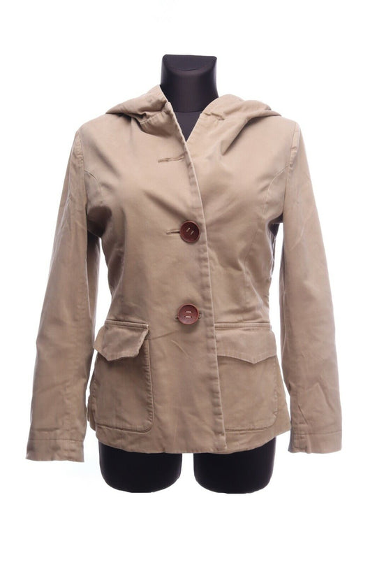 HACHE Italy Beige Cotton Hooded Jacket Size 46
