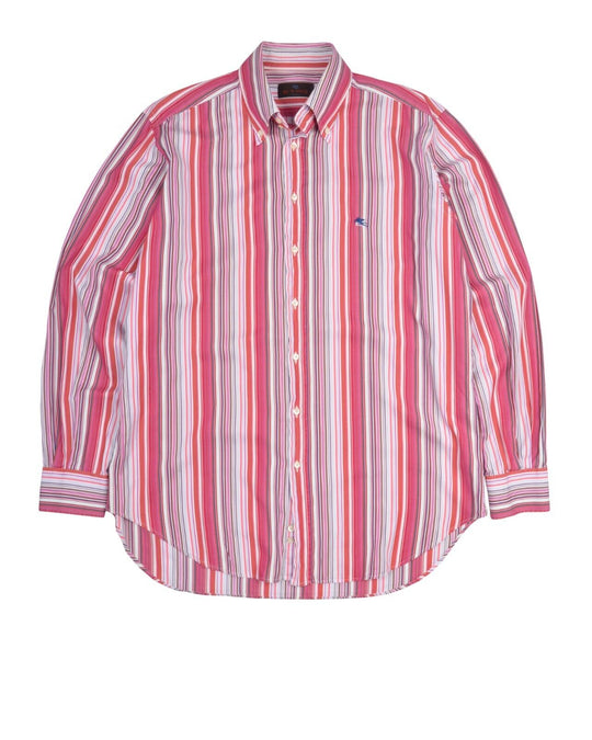 ETRO Milano Shirt Multicolor Striped Men's Button Up Size 42