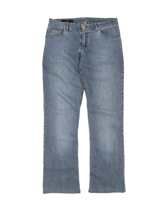 GUCCI Denim Jeans Blue Flared Slim Women's Pants Size 38 IT