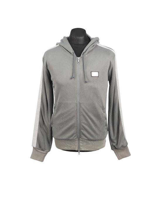 DOLCE GABBANA Full Zip Heavyweight Hoodie Gray Men's Jumper Size 50 / M