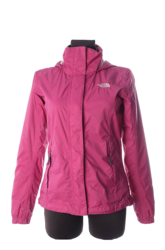 Women's THE NORTH FACE Pink Nylon Hooded Windbreaker Outdoor Jacket Size XS