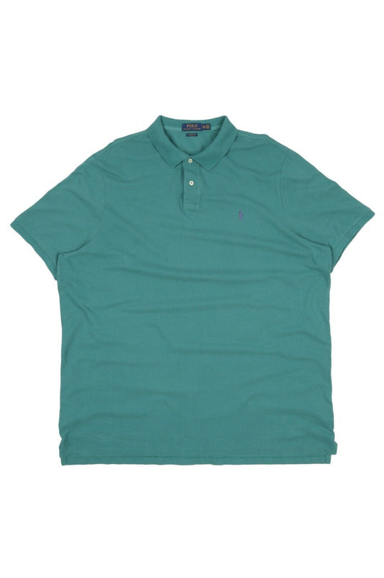 Men's Polo RALPH LAUREN Green Pique Polo Shirt Size XXL