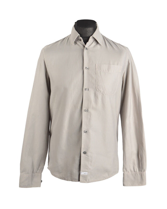 Men's Vintage C.P. COMPANY Beige Textured Cotton Shirt Size 16 / 41