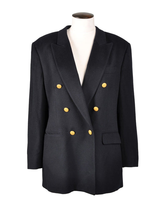 AQUASCUTUM Club Blazer Navy Blue Double-Breasted Women's Jacket Size 14