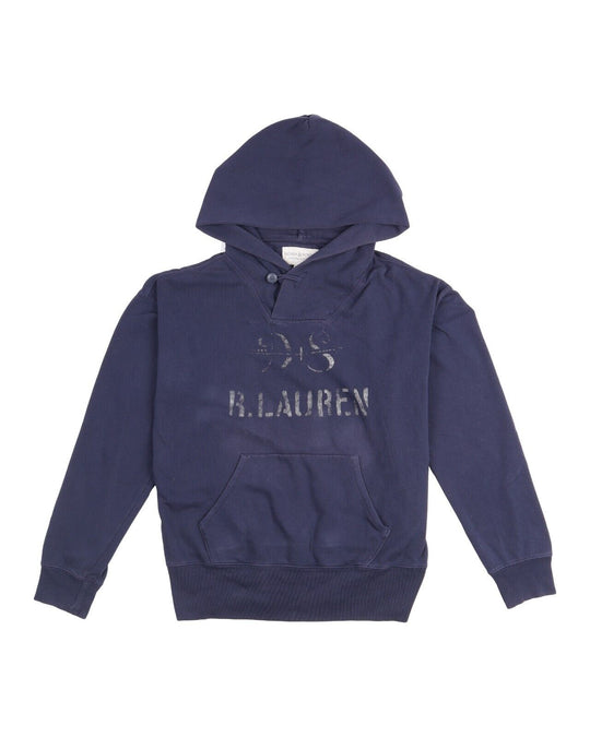 DENIM & SUPPLY RALPH LAUREN Hoodie Blue Cotton Logo Men's Pullover Size M
