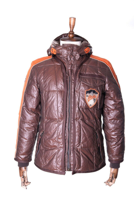 Men's NAPAPIJRI Brown Padded Winter Quilted Outdoor Jacket Size s