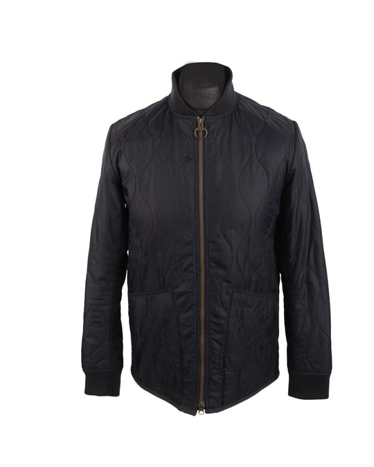 Men's BARBOUR Navy Blue Cowen Comando Quilted Bomber Jacket Size M