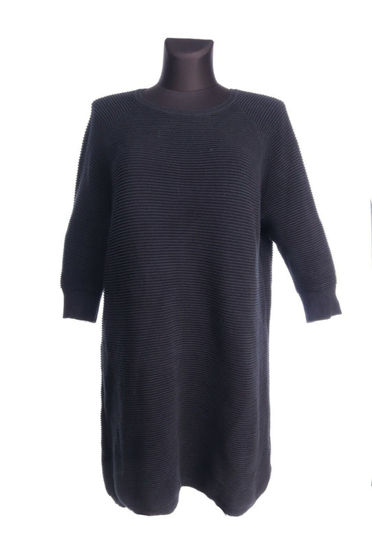FRENCH CONNECTION Black Cotton 3/4 Sleeves Dress Size L