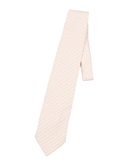 DOLCE & GABBANA Tie Necktie Ivory Striped 100% Silk