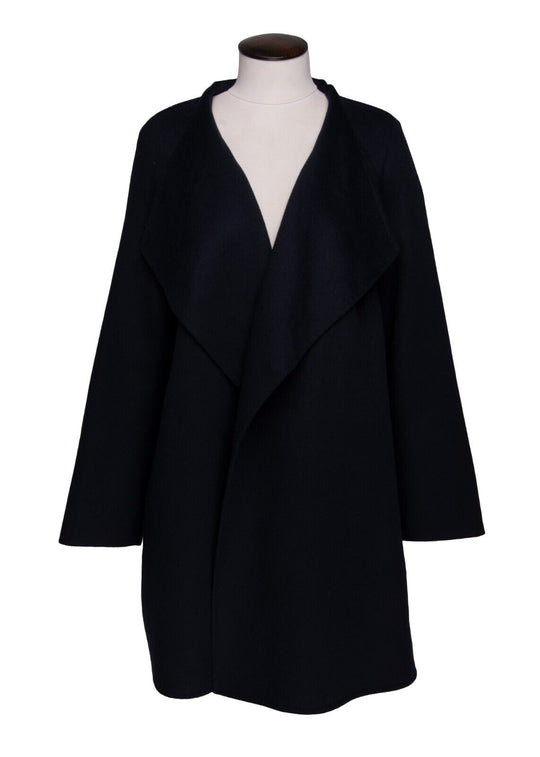 AKRIS Coat Navy Wool Women's Wrap Jacket Size 16US