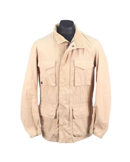 BARBOUR Greatcoat Jacket Full Zip Beige Men's Field Parka Size M
