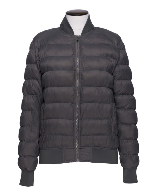 TRUSSARDI Collection Down Jacket Grey Nylon Mens Puffer Bomber Size M