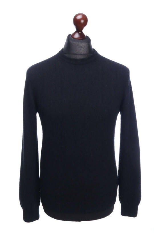BROOKS BROTHERS Black 100% Cashmere Crew Neck Long Sleeve Sweater Jumper Size S